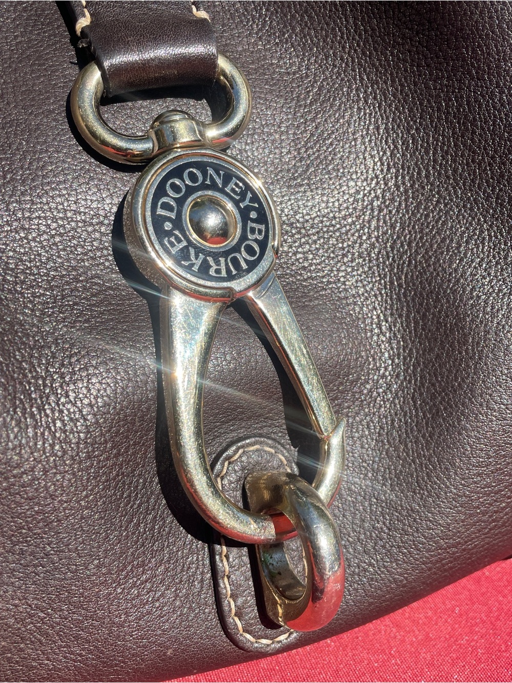 Dooney & Burke Dark Brown Annalisa Logo Lock Satchel - Picture 2 of 9